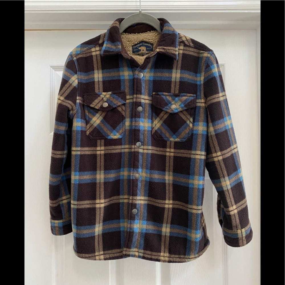 VGUC Freedom Foundry Plaid Boys Shacket Jacket Size Medium